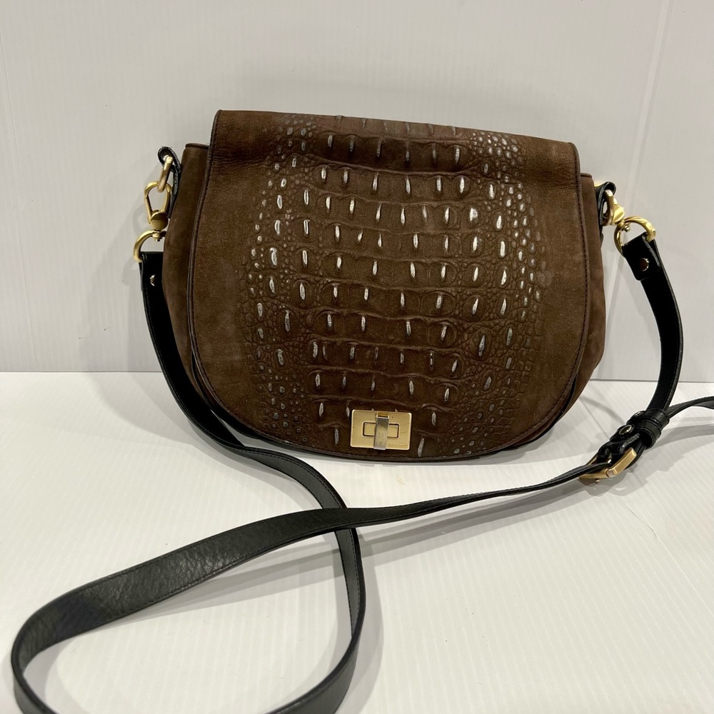 BRAHMIN SUEDE LEATHER CROSSBODY - Good condition